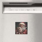 Siberische Kat Met Sinterklaas Feestelijke Kerstmi Magneet (Insitu (Vaatwasser))