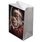 Siberische Kat Met Sinterklaas Feestelijke Kerstmi Medium Cadeauzakje (Achterkant Gekanteld)