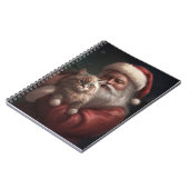 Siberische Kat Met Sinterklaas Feestelijke Kerstmi Notitieboek (Linkerzijde)