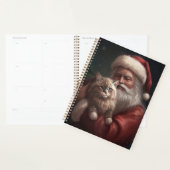 Siberische Kat Met Sinterklaas Feestelijke Kerstmi Planner (Display)