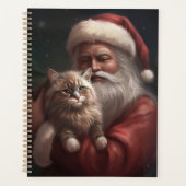 Siberische Kat Met Sinterklaas Feestelijke Kerstmi Planner (Voorkant)
