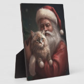 Siberische kat met Sinterklaas Festive Kerst  Fotoplaat (Zijkant)