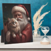 Siberische kat met Sinterklaas Festive Kerst  Fotoplaat (Zijkant)