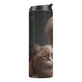 Siberische kat met Sinterklaas Festive Kerstmis  Thermosbeker (Gedraaid links)
