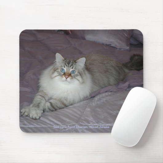 Siberische kat Mousepad Muismat (Met muis)