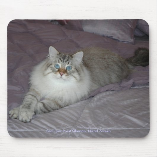 Siberische kat Mousepad Muismat (Voorkant)