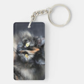 Siberische kat sleutelhanger (achterkant)