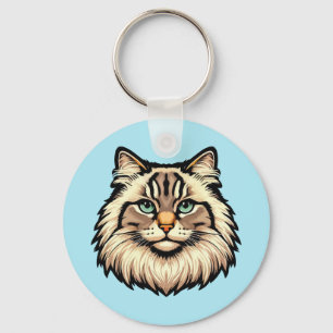 Siberische kat sleutelhanger