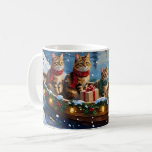 Siberische Katten Kerstboot Vakantie Koffiemok