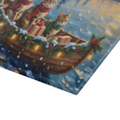 Siberische Katten Kerstboot Vakantie Snijplank (Hoek)