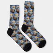 Siberische Katten Kerstboot Vakantie Sokken (Rechts)