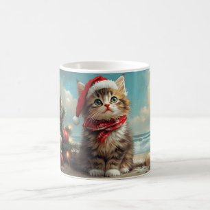 Siberische Katten Kerstmis Vintage Strand Koffiemok