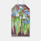 Siberische squill blauwe lente bloem schilderij cadeaulabel (Voorkant)