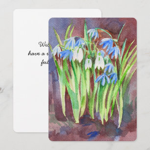 Siberische squill blauwe lente bloem schilderij feestdagenkaart
