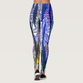 Siberische tijger blauw patroon Leggings (Achterkant)