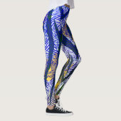 Siberische tijger blauw patroon Leggings (Rechts)