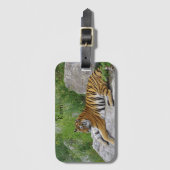 Siberische tijger die op een rots ligt bagagelabel (Voorkant (verticaal))