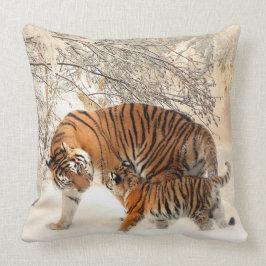Siberische tijger en Cub Pillow Kussen
