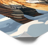 Siberische tijger in besneeuwde Bossen Poster (Hoek)