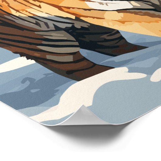 Siberische tijger in besneeuwde Bossen Poster (Hoek)