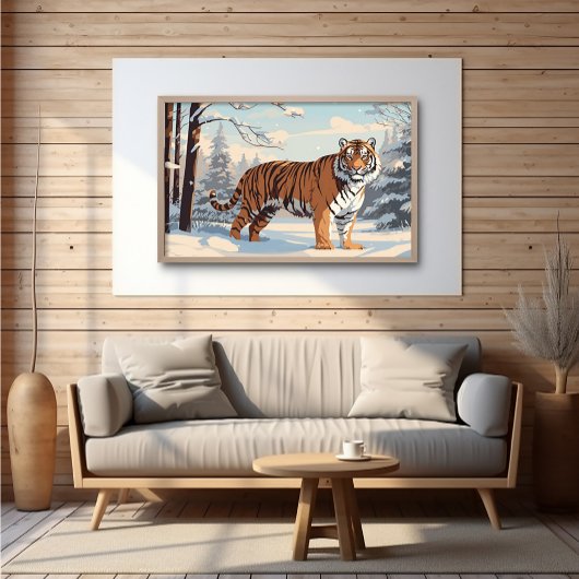Siberische tijger in Bos - Ai Poster
