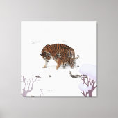 Siberische tijger in de sneeuw canvas afdruk (Voorkant)