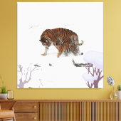 Siberische tijger in de sneeuw canvas afdruk (Insitu (Woonkamer))