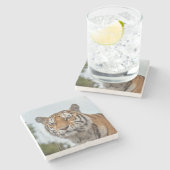 Siberische tijger in het wild stenen onderzetter (Zijkant)