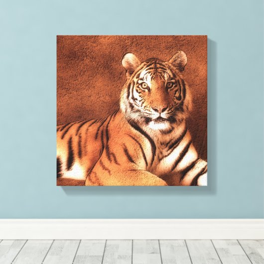 Siberische tijger kunst - Canvas (Insitu (Houten vloer))
