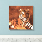 Siberische tijger kunst - Canvas Afdruk (Insitu (Houten vloer))