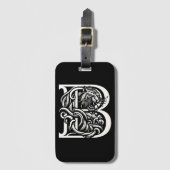 Siberische tijger letter b monogram Bagagelabel (Voorkant (verticaal))