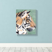 Siberische tijger - Oorspronkelijke Waterverf wand Canvas Afdruk (Insitu (Houten vloer))