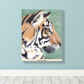 Siberische tijger - Oorspronkelijke Waterverf wand Canvas Afdruk (Insitu (Houten vloer))