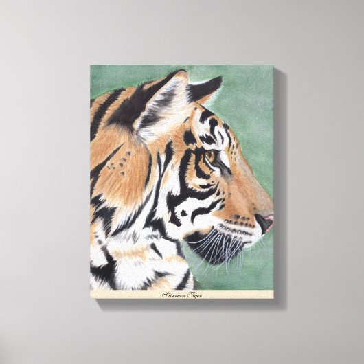 Siberische tijger - Oorspronkelijke Waterverf wand Canvas Afdruk (Voorkant)