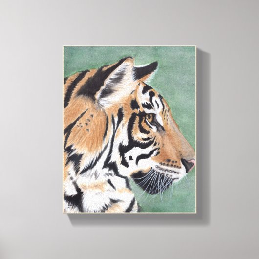Siberische tijger - Oorspronkelijke Waterverf wand Canvas Afdruk (Voorkant)