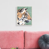 Siberische tijger - Oorspronkelijke Waterverf wand Canvas Afdruk (Insitu (Woonkamer))