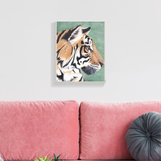 Siberische tijger - Oorspronkelijke Waterverf wand Canvas Afdruk (Insitu (Woonkamer))