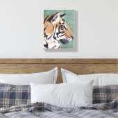 Siberische tijger - Oorspronkelijke Waterverf wand Canvas Afdruk (Insitu (Slaapkamer))
