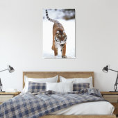 Siberische tijger op sneeuw canvas afdruk (Insitu (Slaapkamer))