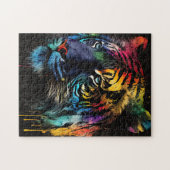 Siberische tijger Puzzle, regenboogkleuren Legpuzzel (Horizontaal)