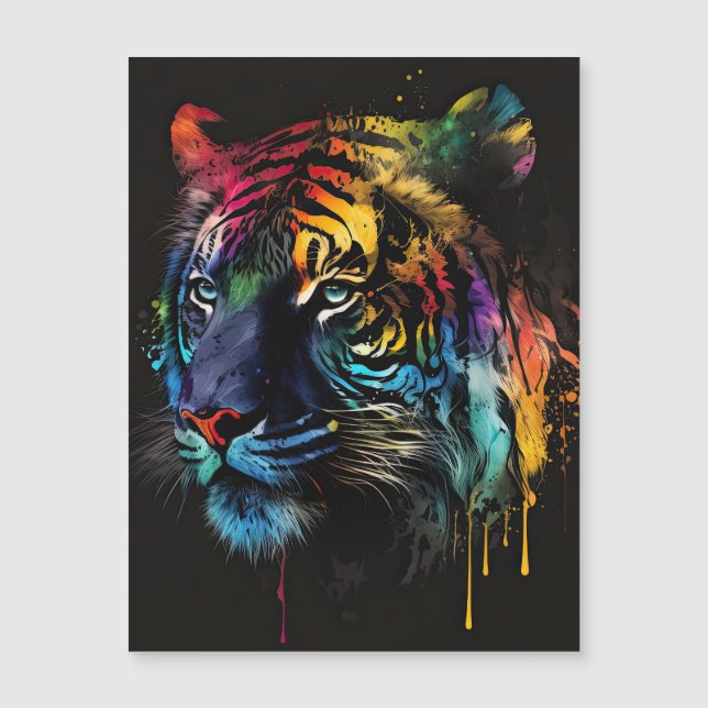 Siberische tijger, regenboogkleuren, grote katkuns (Voorkant)