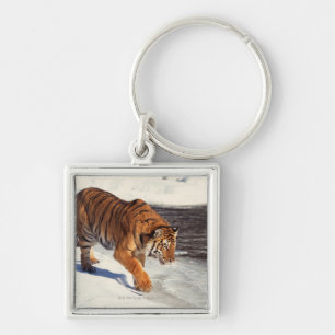 Siberische tijger sleutelhanger