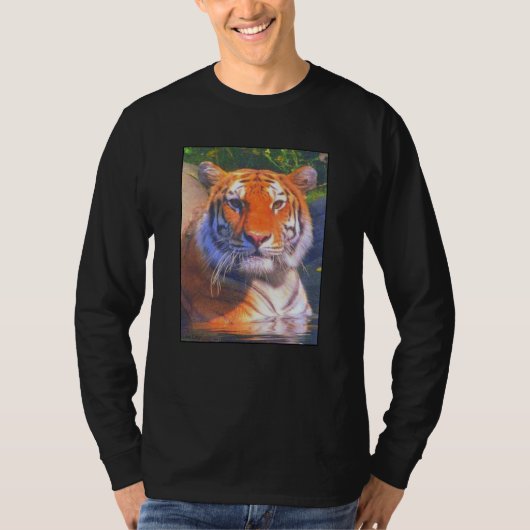 Siberische tijger volwassen T-shirt met lang Sleev (Voorkant)