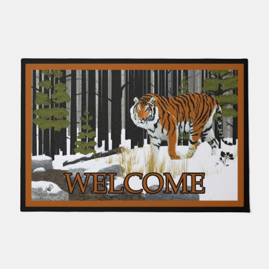Siberische tijger - Welkom Deurmat (Voorkant)