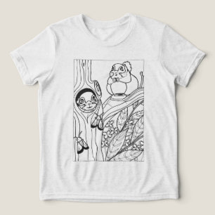 Siberische vliegende eekhoorns kleuren Tri-Blend shirt