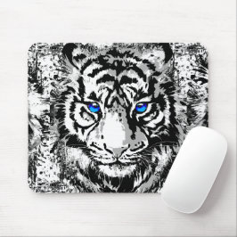 Siberische witte tijger - Tiger Blue Eyes Mousepad Muismat