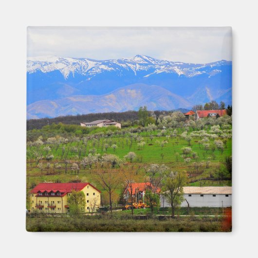 Sibiu bergt landschap magneet (Voorkant)