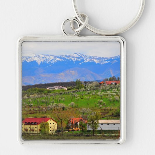 Sibiu bergt landschap sleutelhanger (Voorkant)