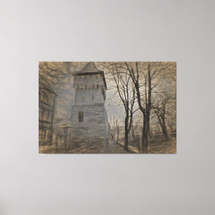 Sibiu, Hermannstadt, Fortress Wall Tower Canvas Afdruk