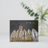 Sibiu kathedraal 's nachts briefkaart (Staand voorkant)